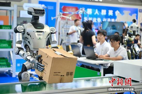 往届世界制造业大会现场人形机器人搬运演示